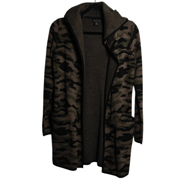 Rachel Zoe Sweaters - RACHEL ZOE Camouflage Hooded Open Knit Long Sleeve Cardigan Sweater Size XS